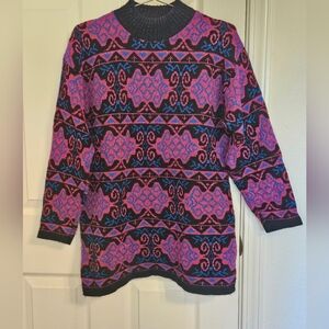 Metallic Pink And Blue Vintage Knit Sweater